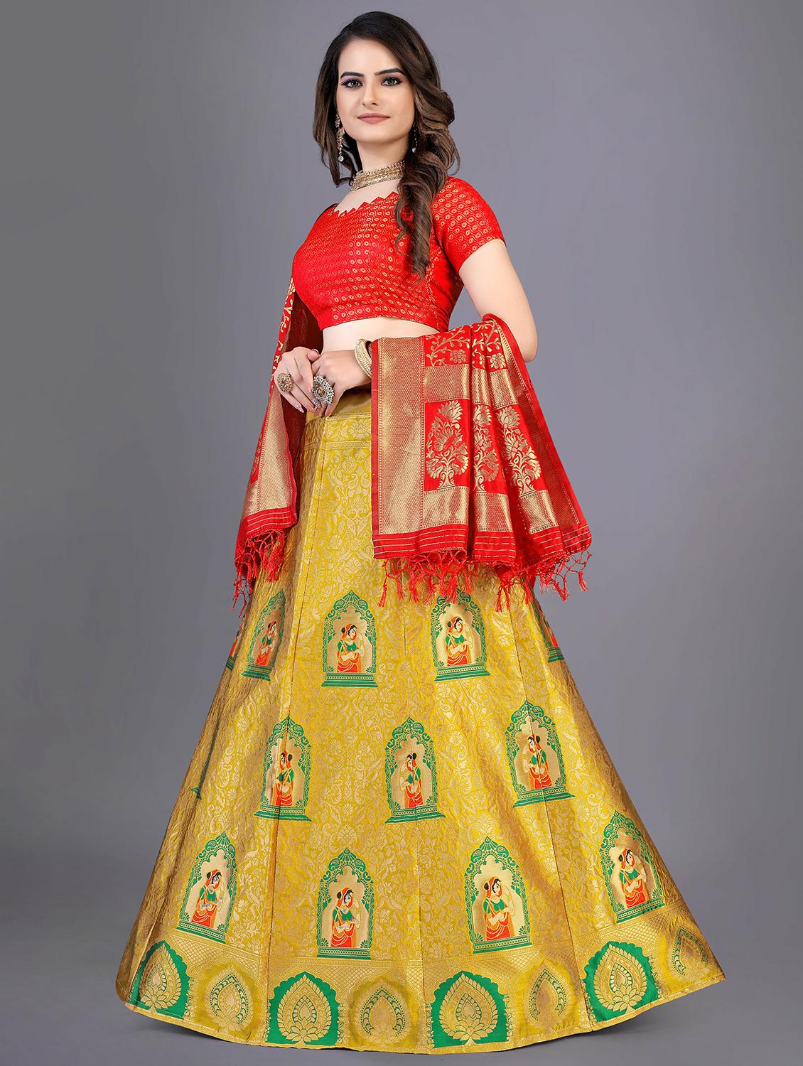 self design panelled lehenga choli set with dupatta - 20214729 - Standard Image - 1