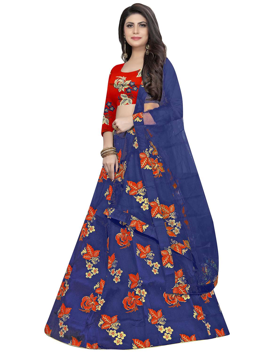 self design flared lehenga choli set with dupatta  - 20214734 -  Standard Image - 1