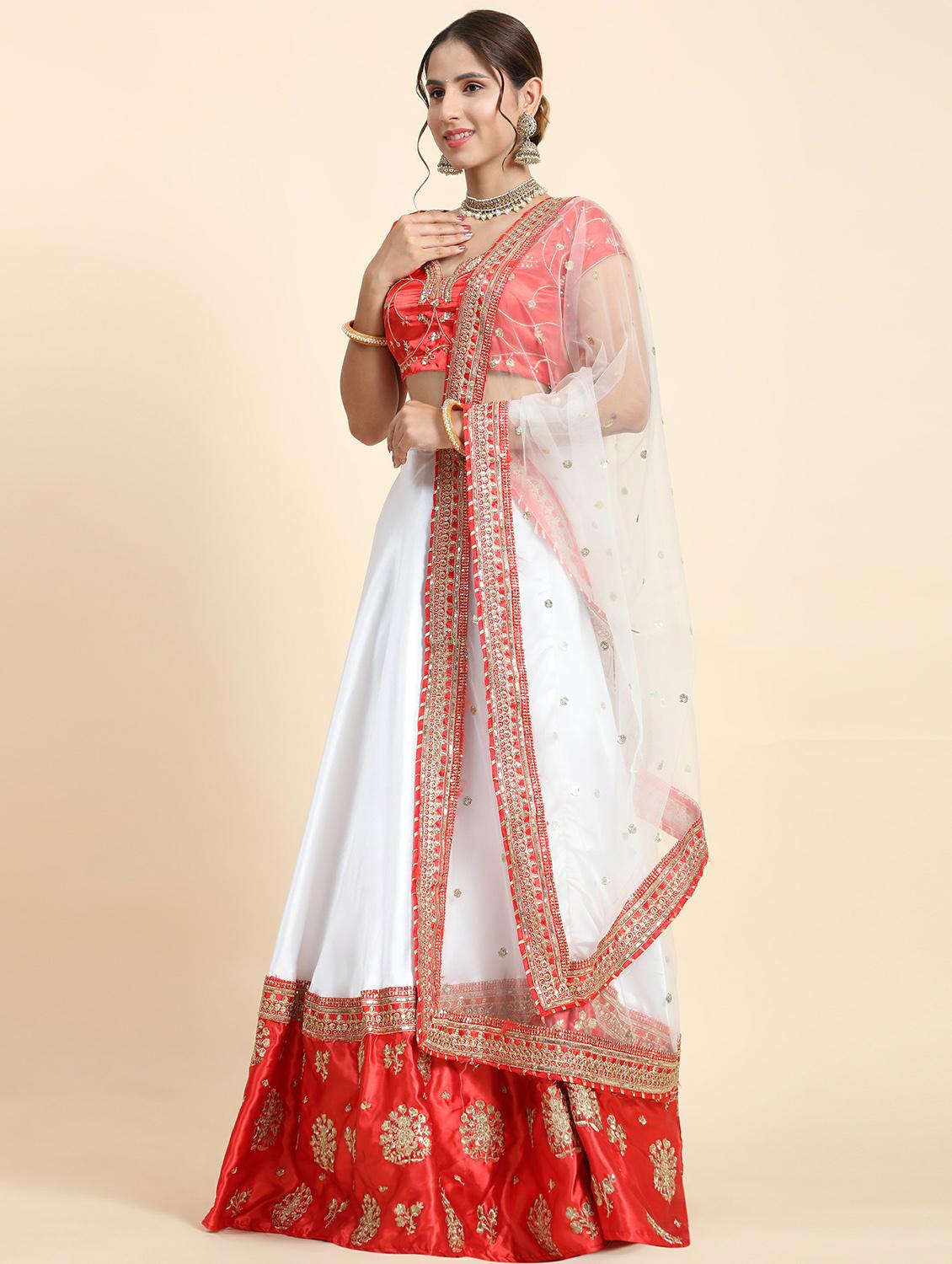 embroidered flared lehenga choli set with dupatta  - 20214764 -  Standard Image - 1