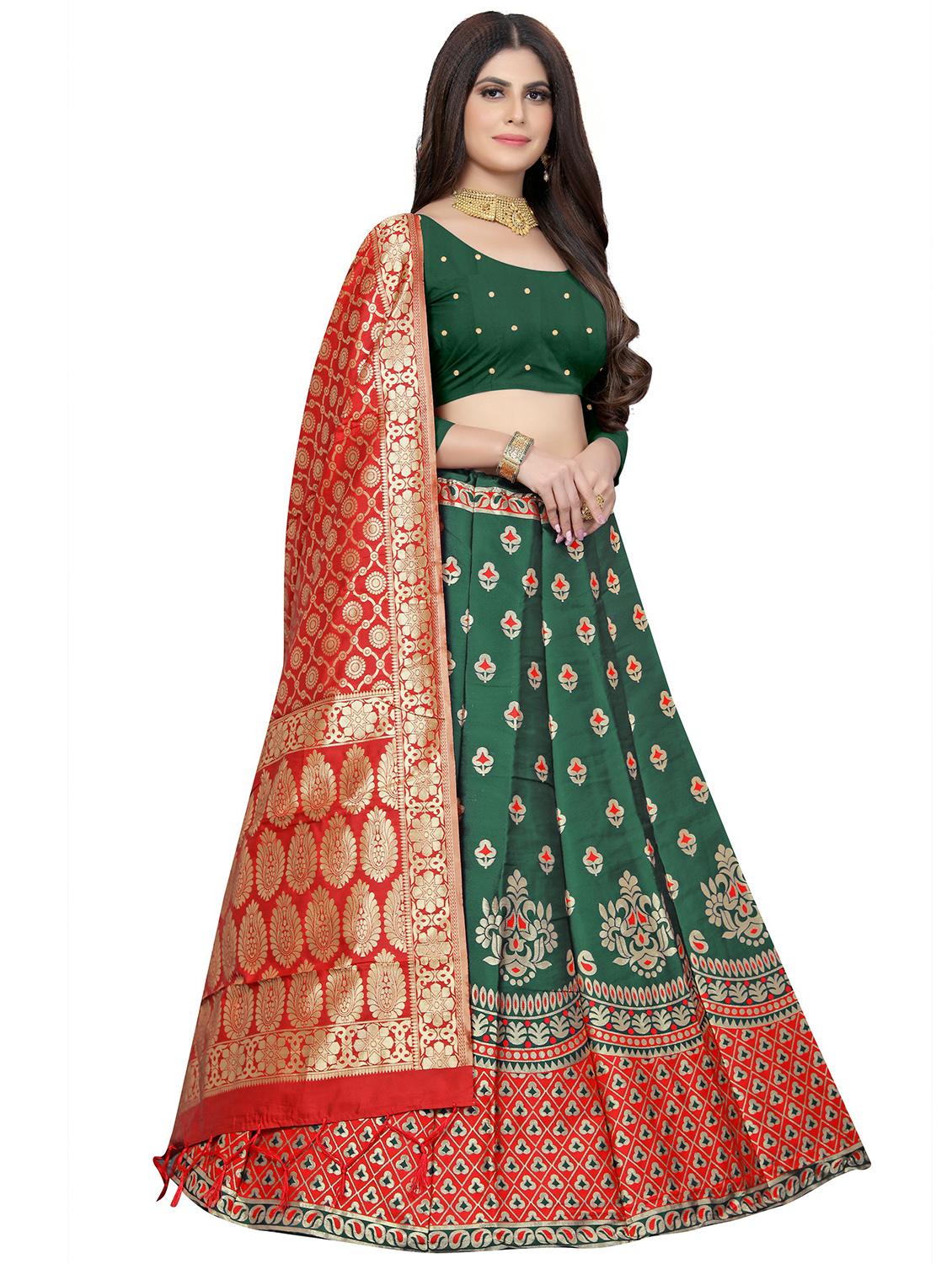 self design panelled lehenga choli set with dupatta - 20214773 - Standard Image - 1