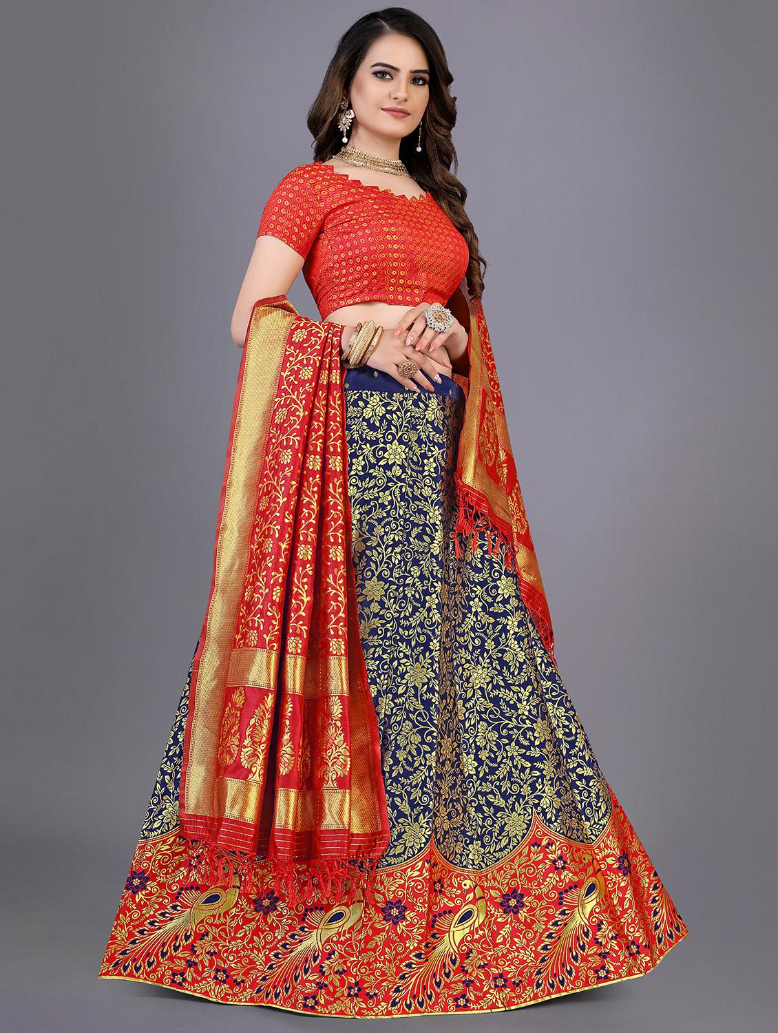banarasi lehenga choli with dupatta set - 20214775 - Standard Image - 1