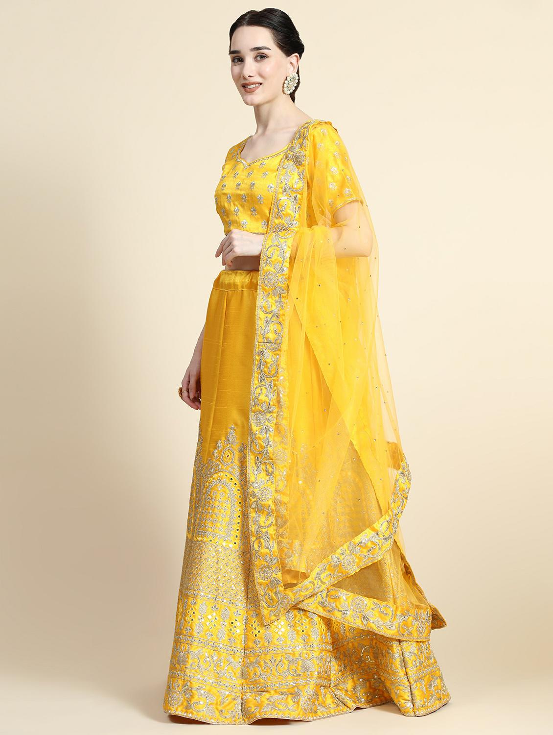 embroidered panelled lehenga choli set with dupatta - 20214784 - Standard Image - 1