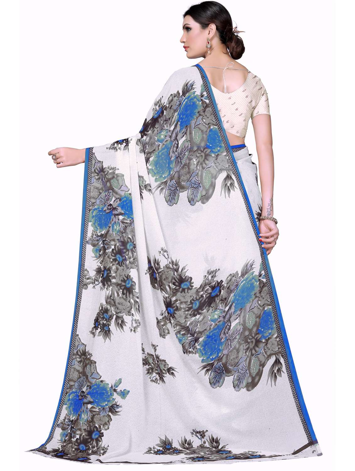 women's floral multi colored saree with blouse - 20215697 -  Standard Image - 1