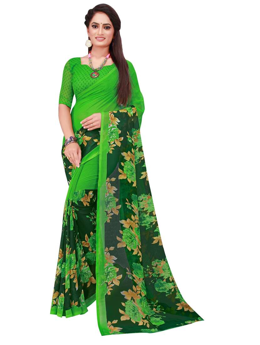pack of 2 printed sarees with blouse - 20216142 -  Standard Image - 1