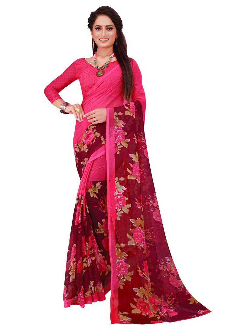 women's printed multi colored saree with blouse - 20216751 -  Standard Image - 1