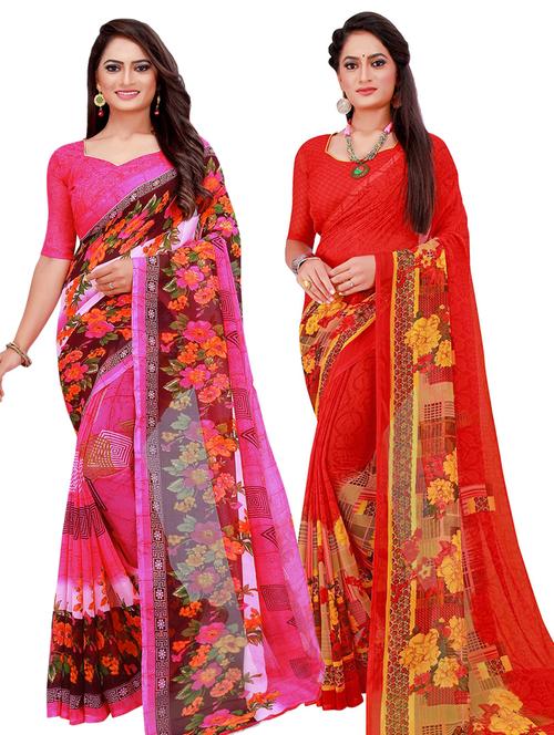 women's saree combo with blouse - 20217534 - Standard Image - 0