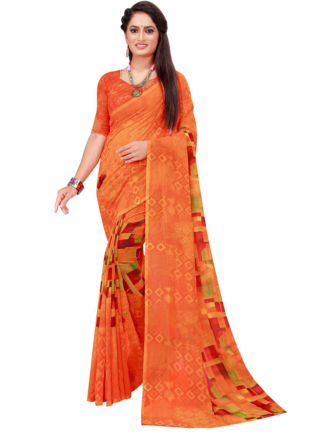 pack of 2 printed saree - 20219277 - Standard Image - 1