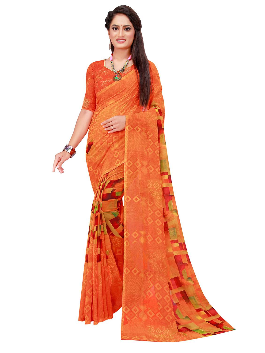 pack of 2 printed saree with blouse - 20219426 - Standard Image - 1