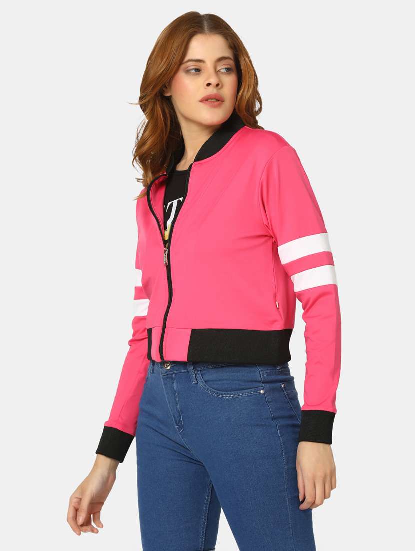 pink striped varsity jacket - 20220255 -  Standard Image - 1