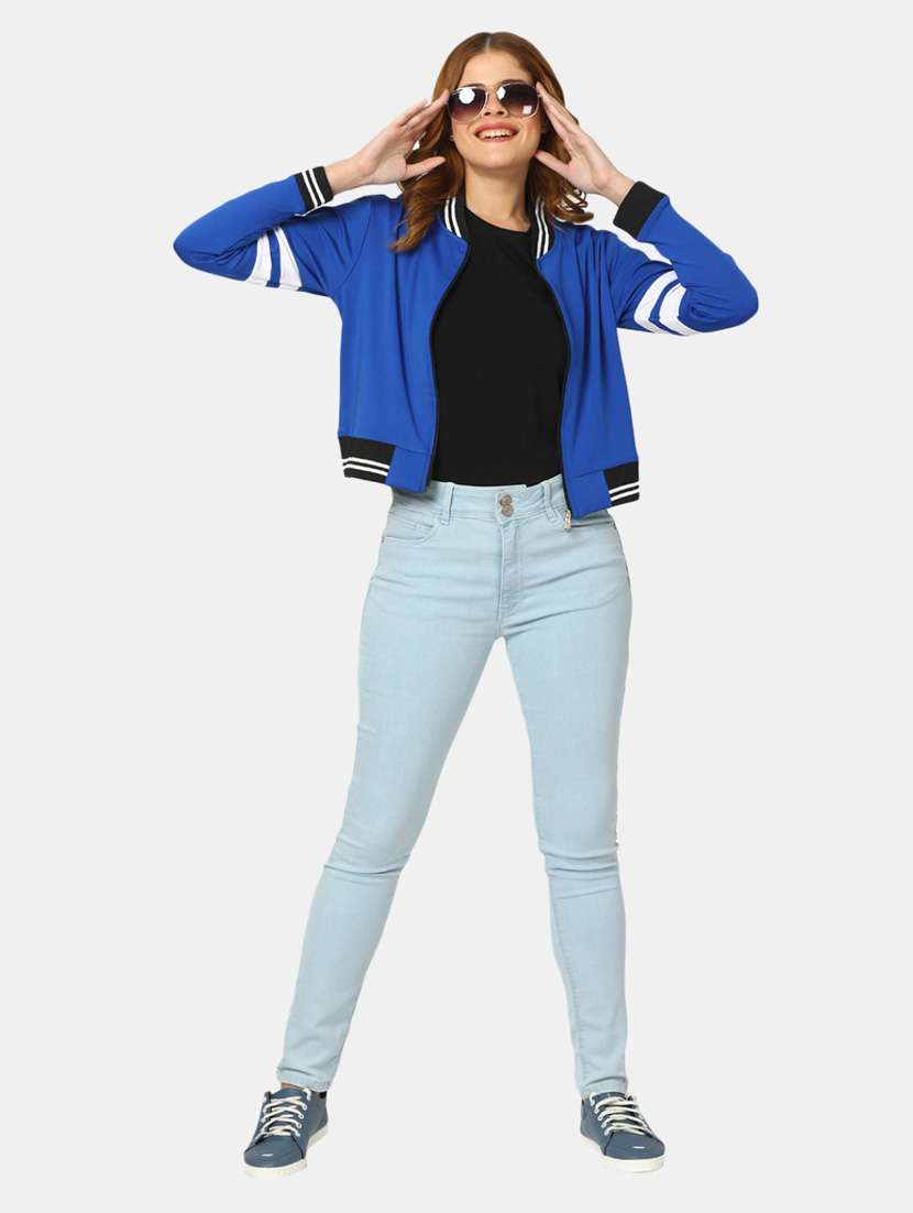 blue cotton varsity jacket - 20220256 -  Standard Image - 4