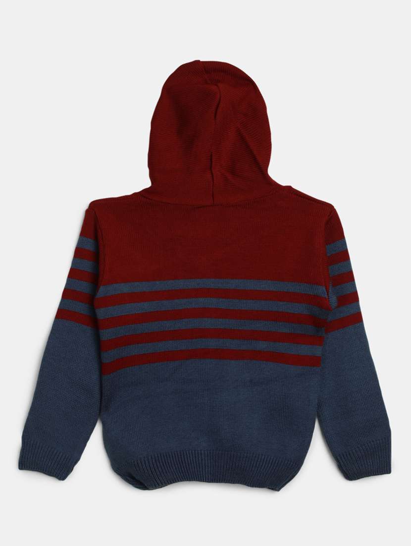 boys blue hooded neck sweaters - 20220834 -  Standard Image - 1