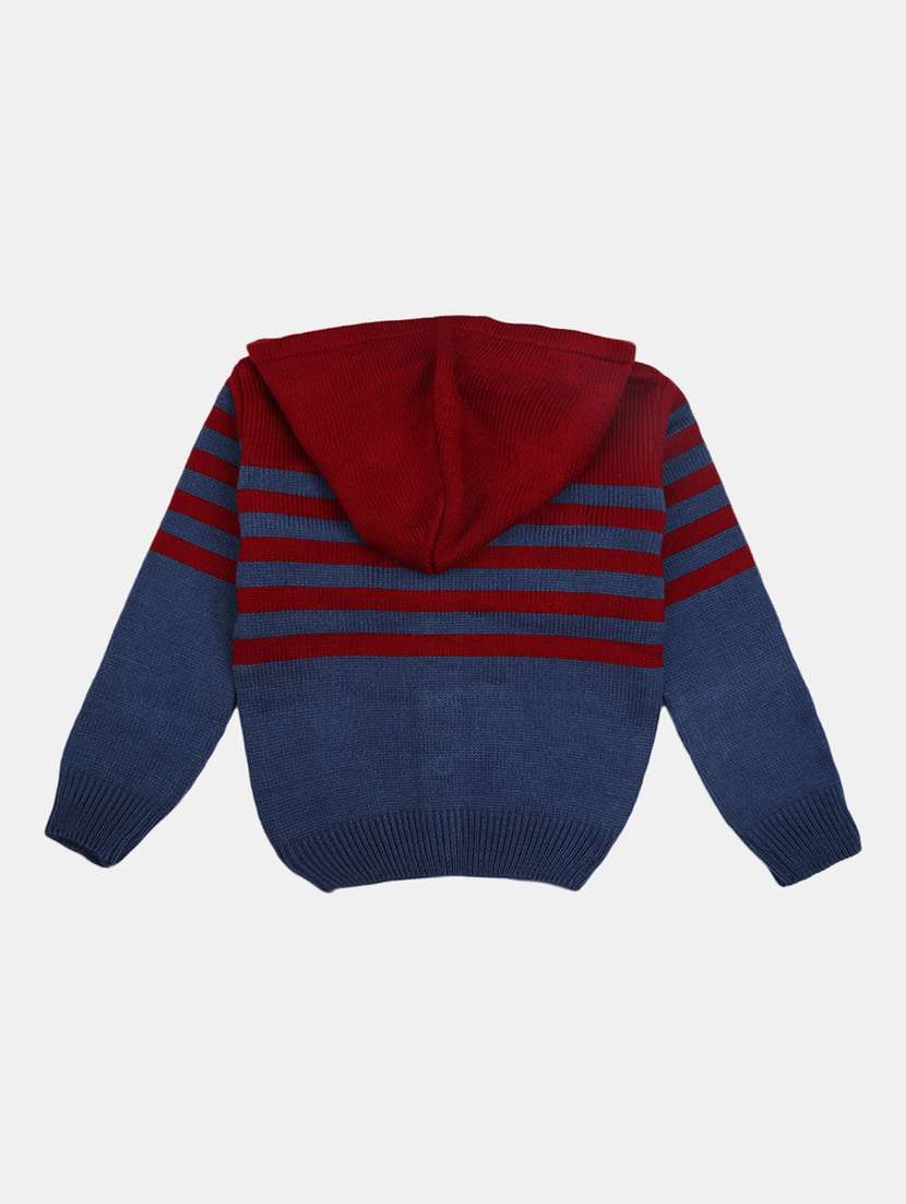 blue & maroon acrylic blend sweater - 20220851 -  Standard Image - 1