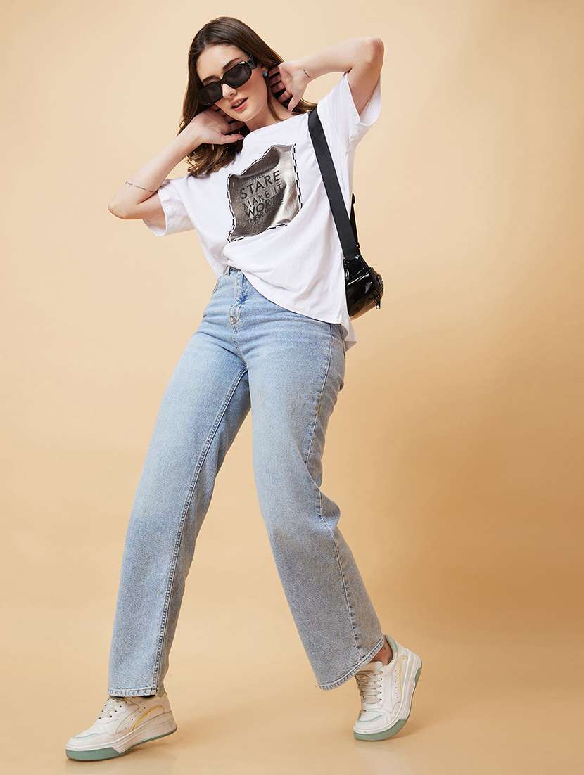 white typography regular t-shirt - 20221156 -  Standard Image - 4