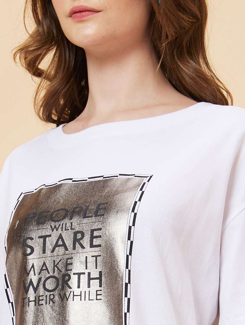 white typography regular t-shirt - 20221156 -  Standard Image - 6