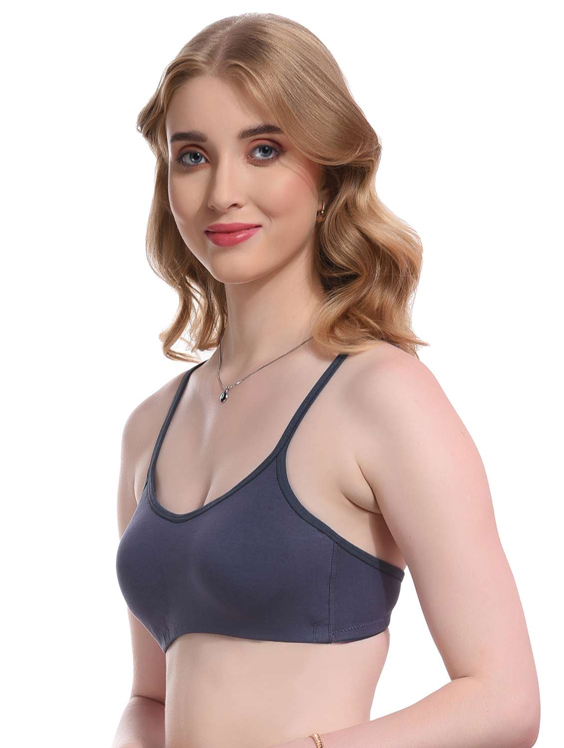blue lycra tshirt bra - 20223165 -  Standard Image - 1