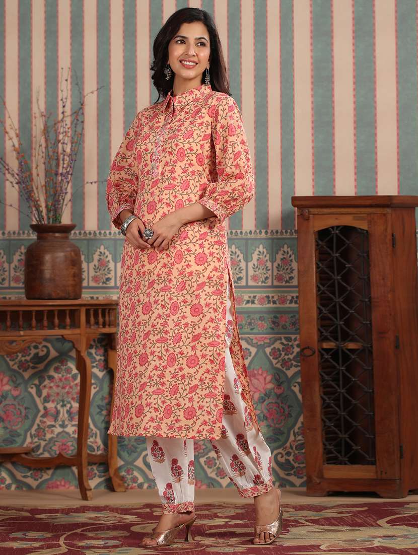 women floral kurta salwar set - 20223748 -  Standard Image - 1