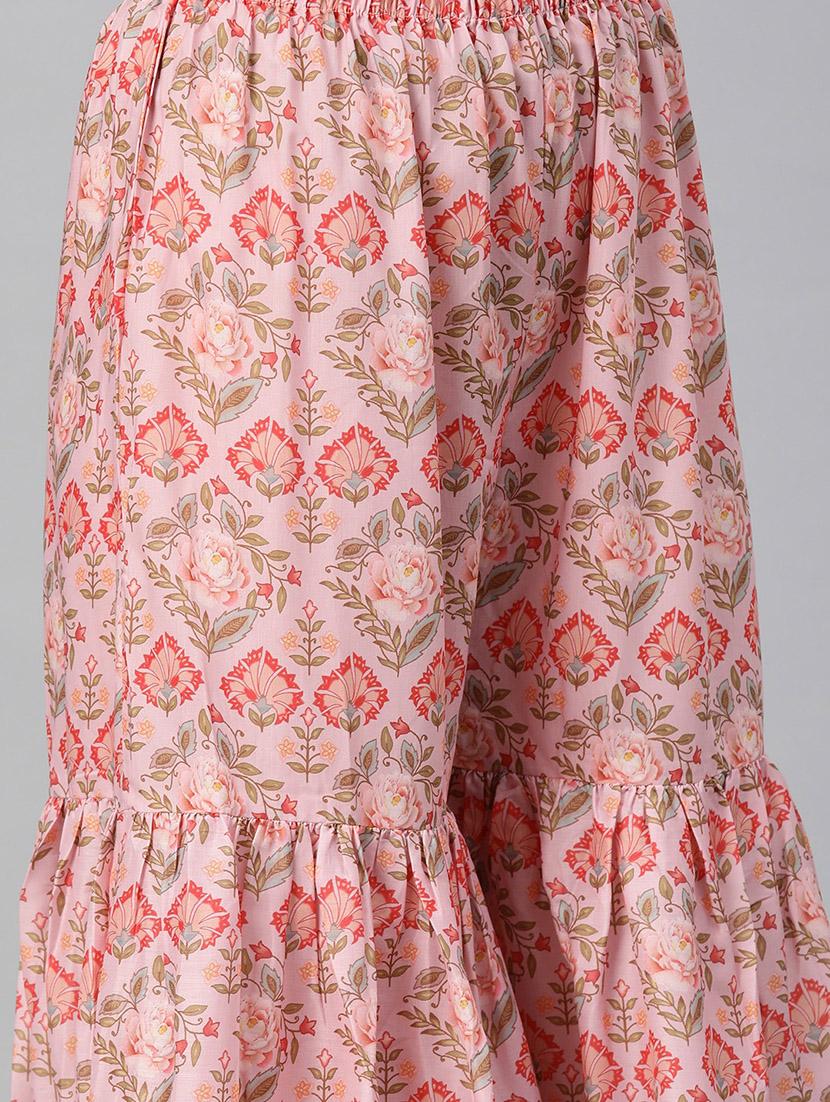 floral printed kurta sharara set with dupatta - 20223863 - Standard Image - 4