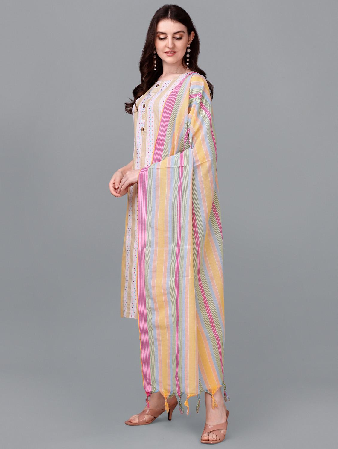 women yellow kurta pant set with dupatta - 20223932 - Standard Image - 1