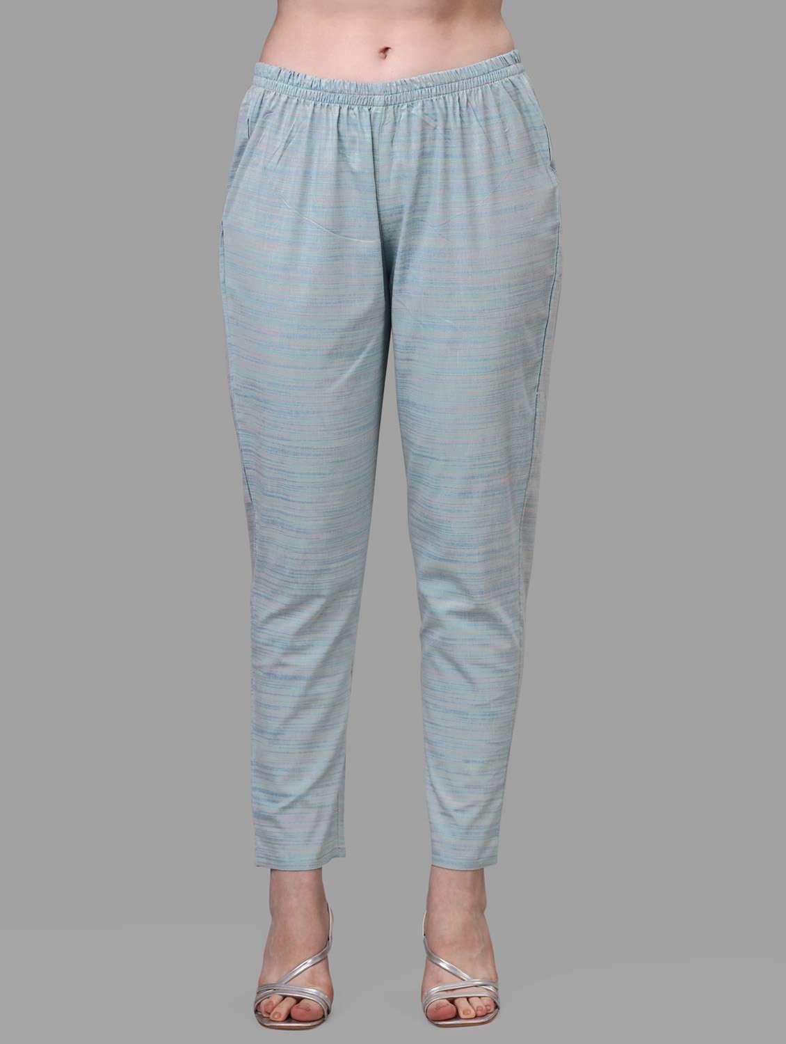 women purist blue round neck kurta pant set - 20223933 - Standard Image - 4