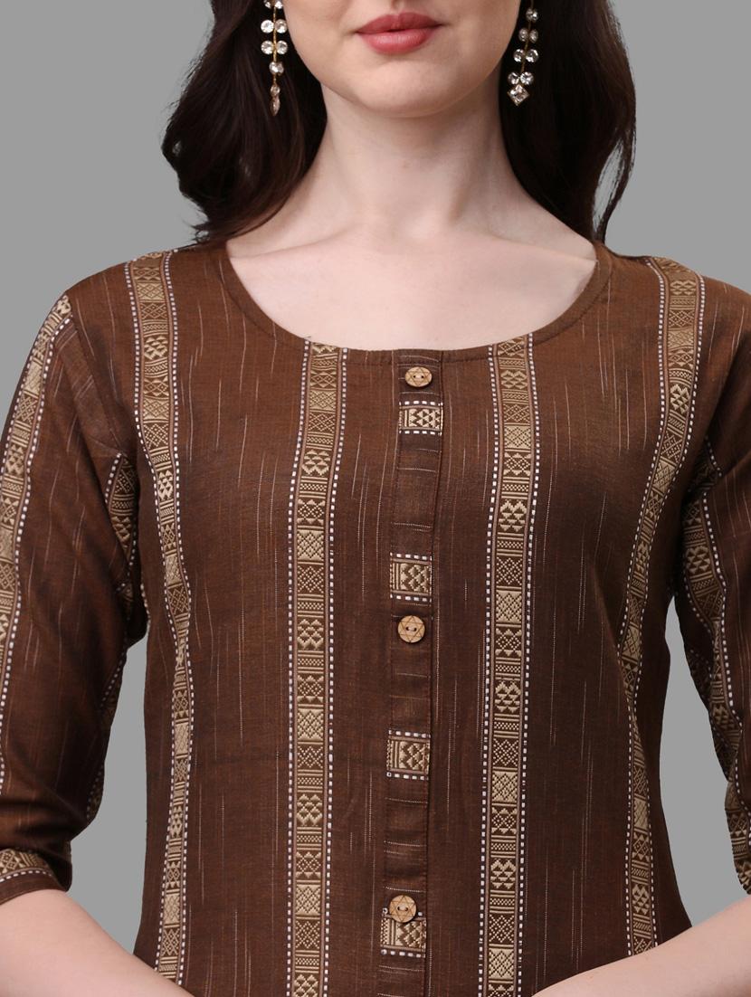 women brown kurta pant set with dupatta - 20223939 - Standard Image - 4