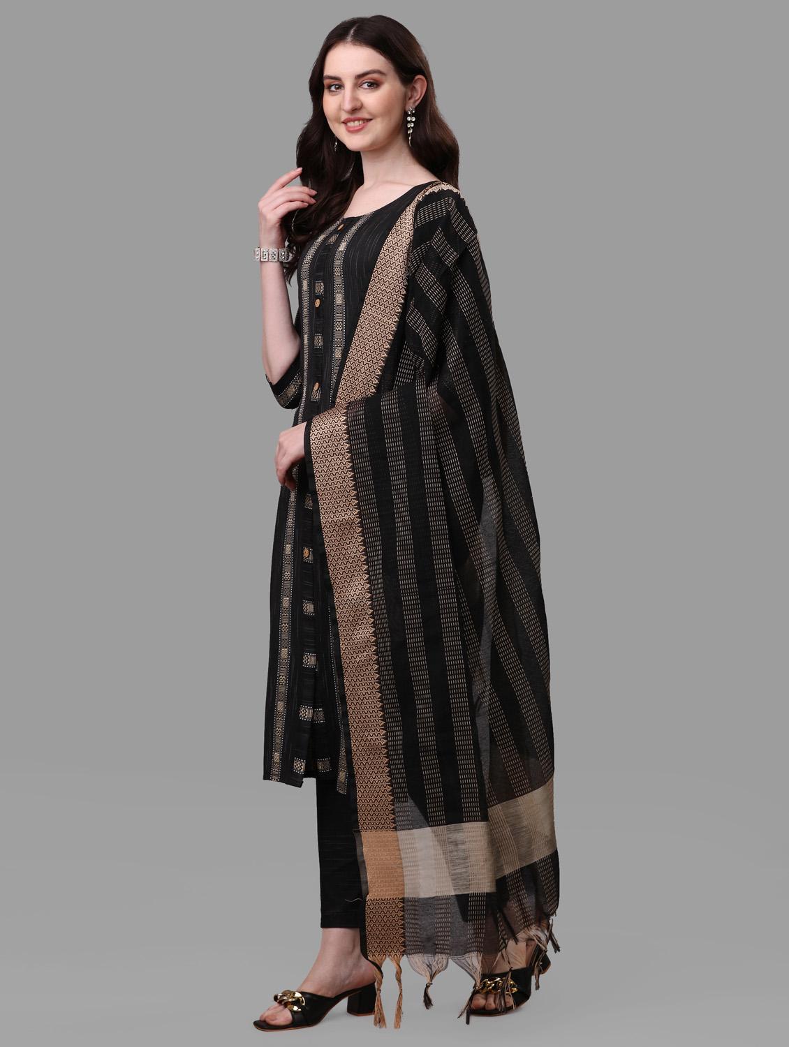 women black kurt pant set with dupatta - 20223942 - Standard Image - 1