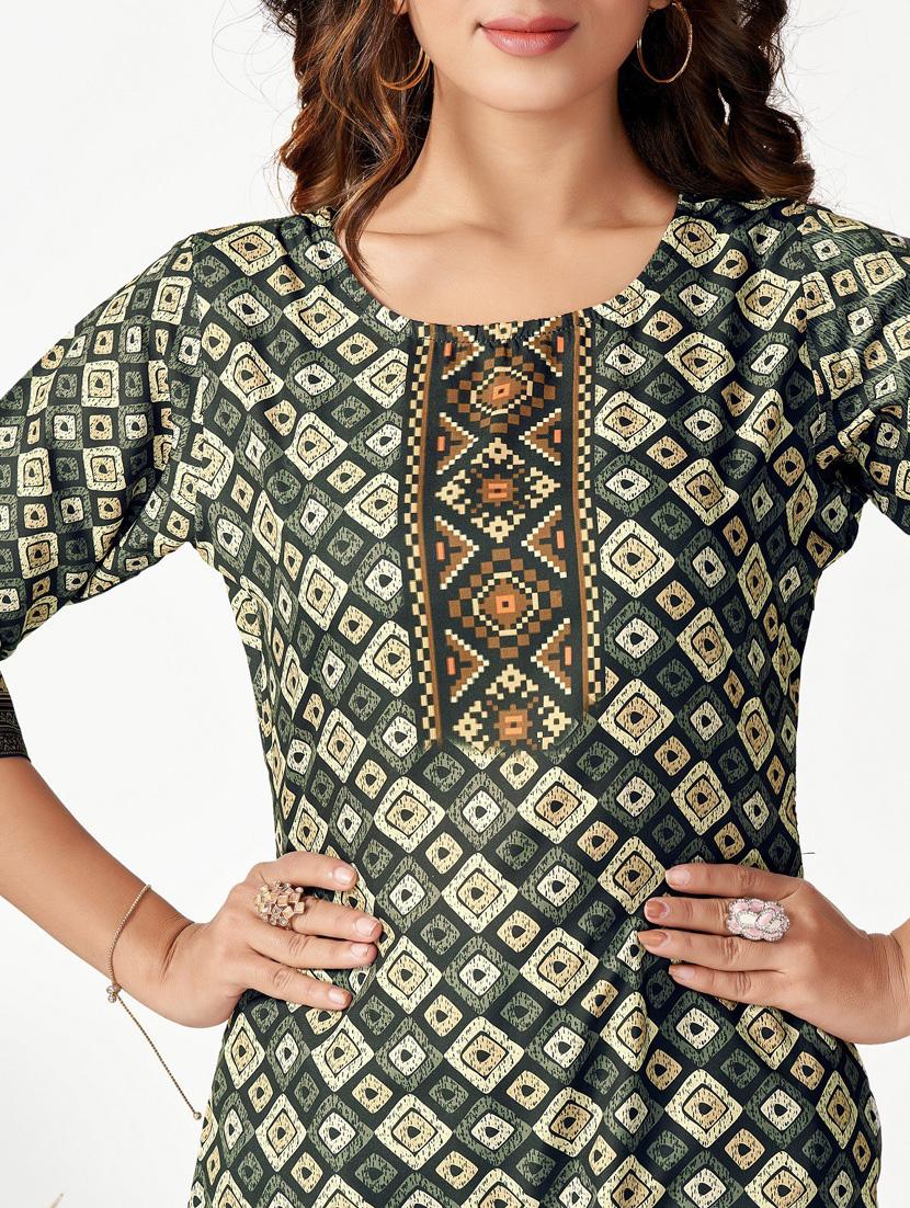 green printed kurta pant set - 20224241 - Standard Image - 4