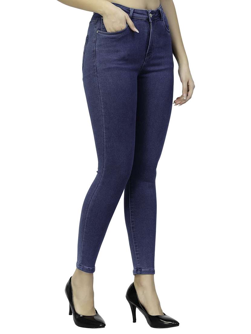 women's plain skinny fit jeans - 20225121 -  Standard Image - 1