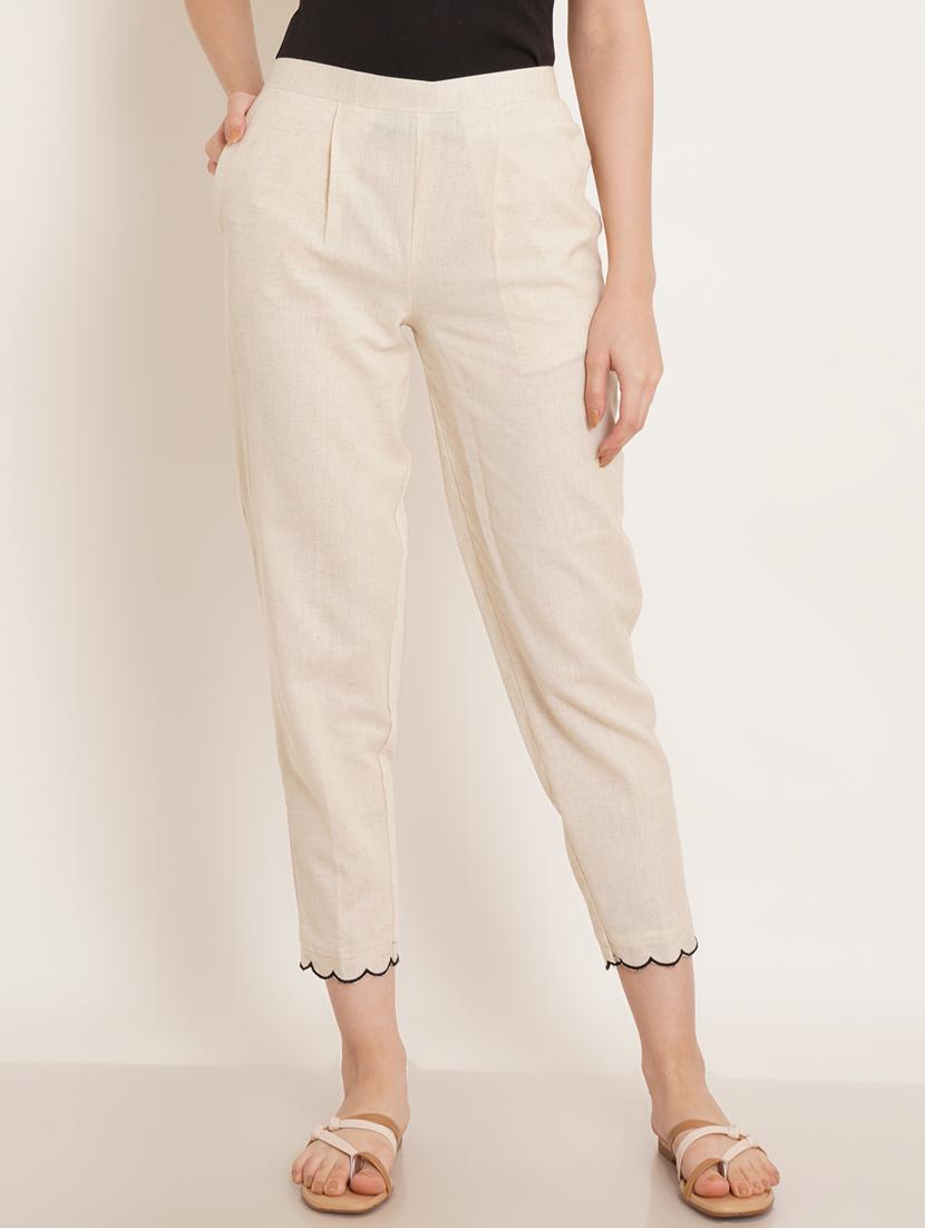 offwhite cotton kurta pant set - 20225150 - Standard Image - 4