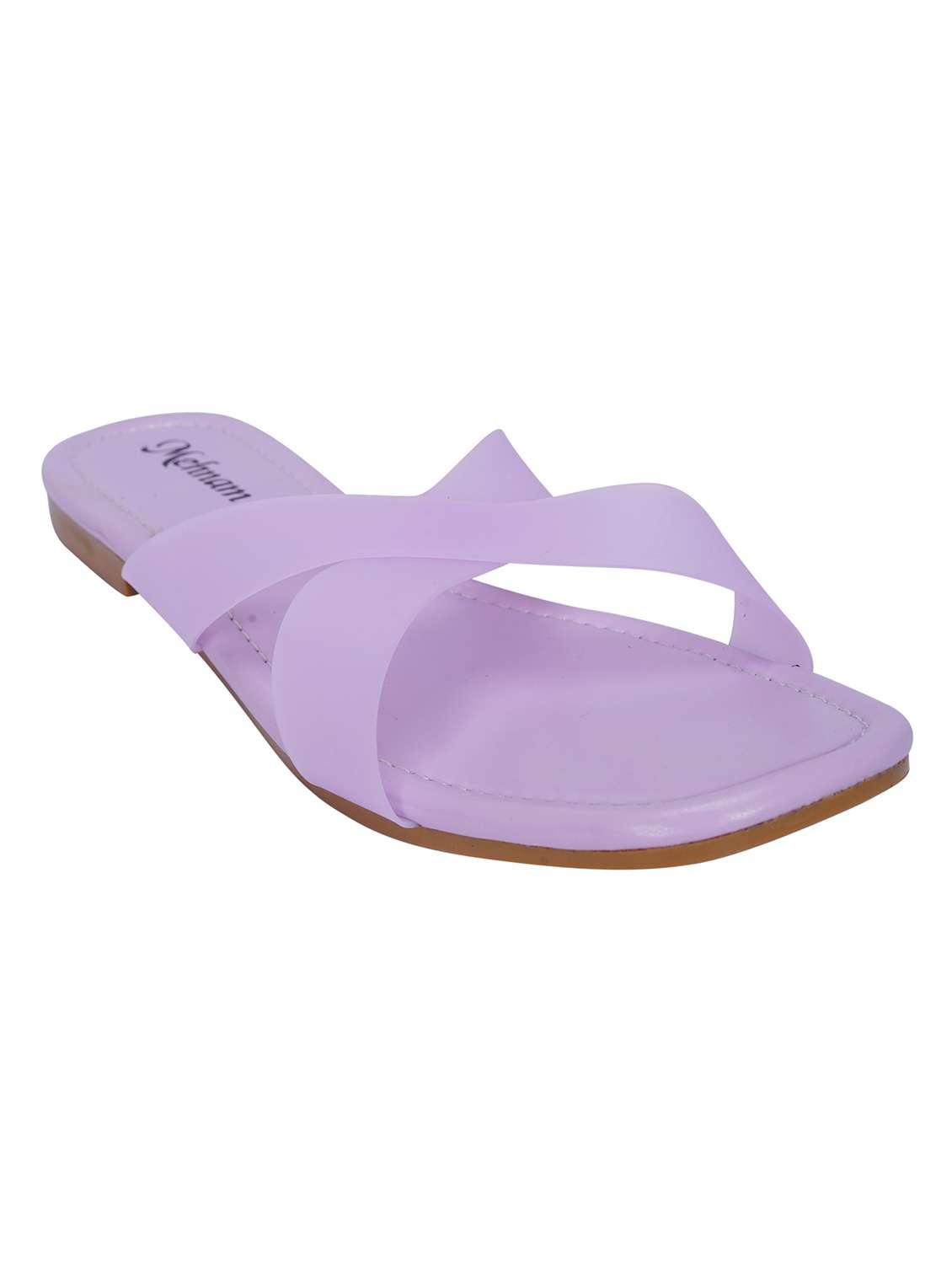 purple synthetic flat forms sandals - 20225163 - Standard Image - 1