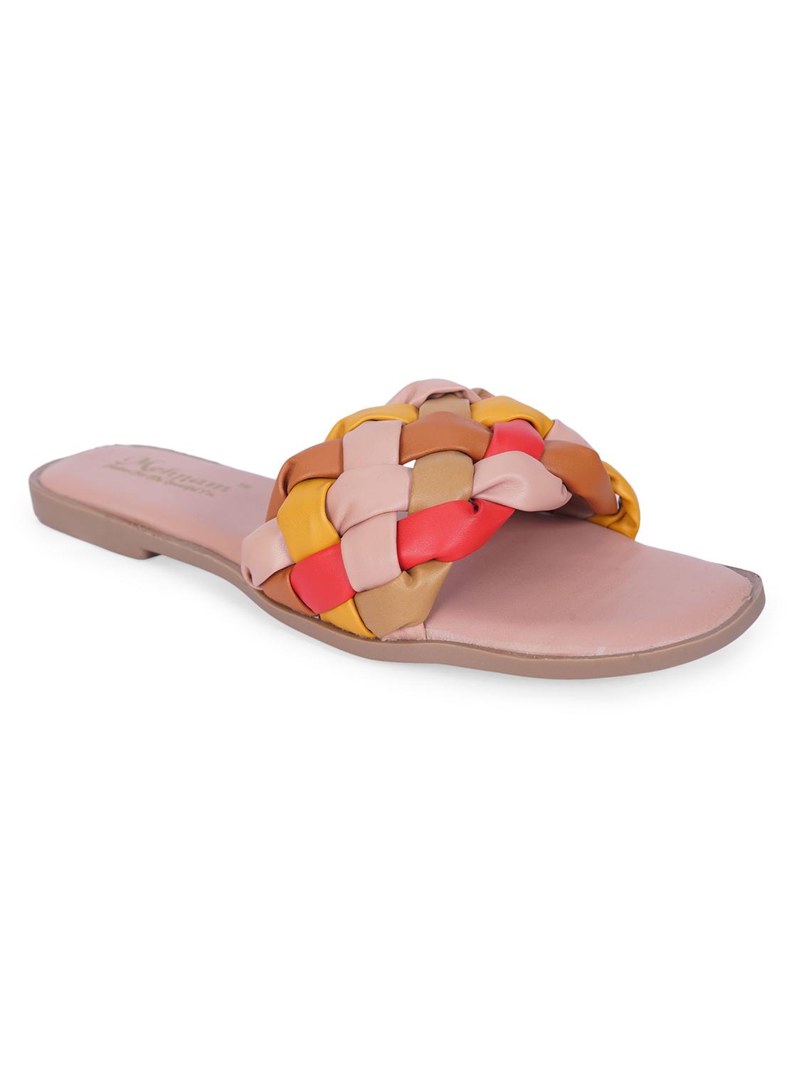 pink synthetic flat forms sandals - 20225178 -  Standard Image - 1