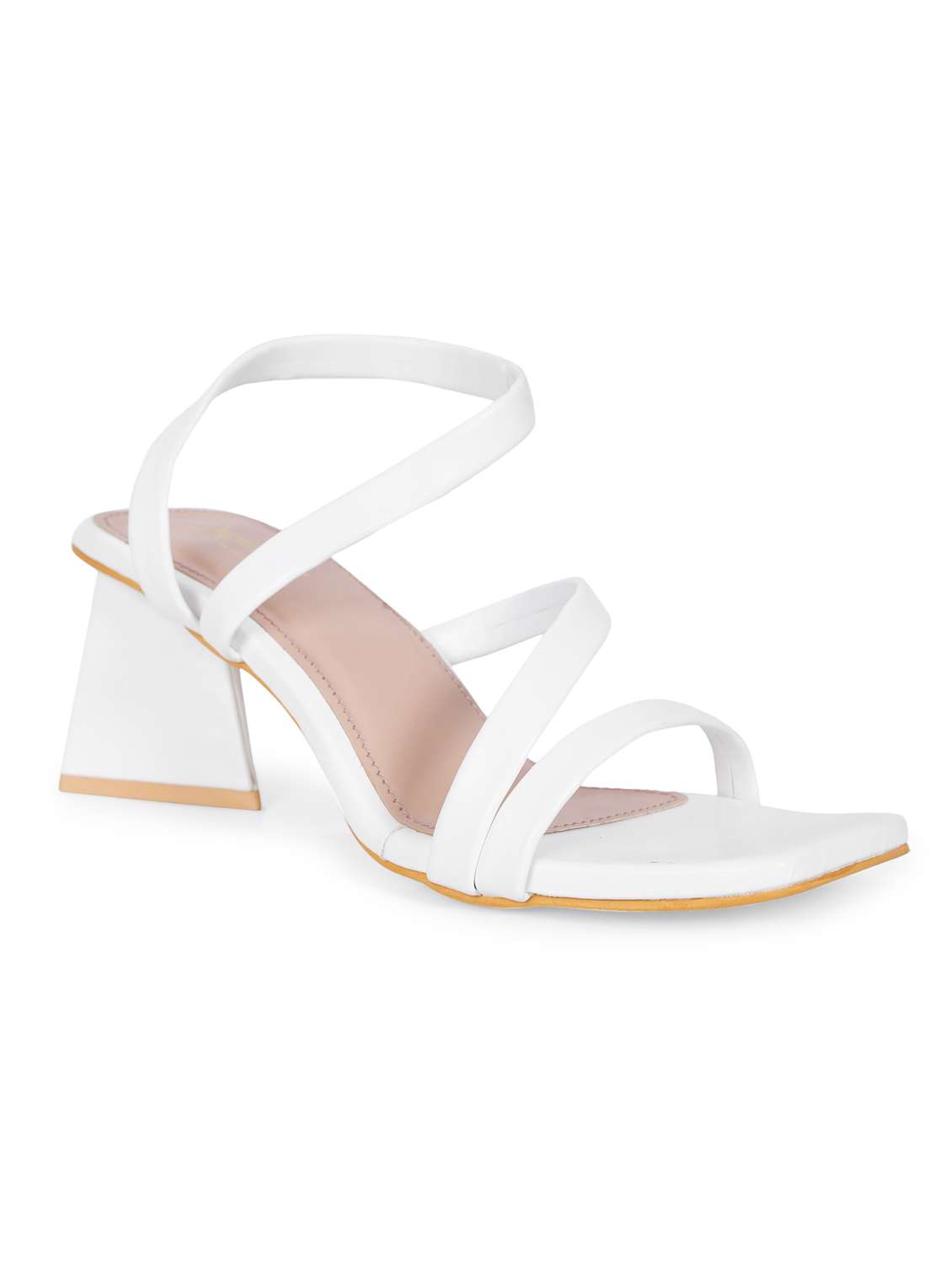 women white ankle strap heel sandal - 20225202 -  Standard Image - 1