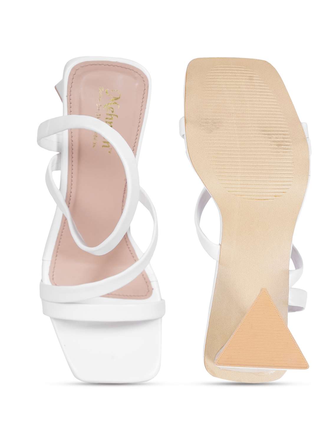 women white ankle strap heel sandal - 20225202 -  Standard Image - 4