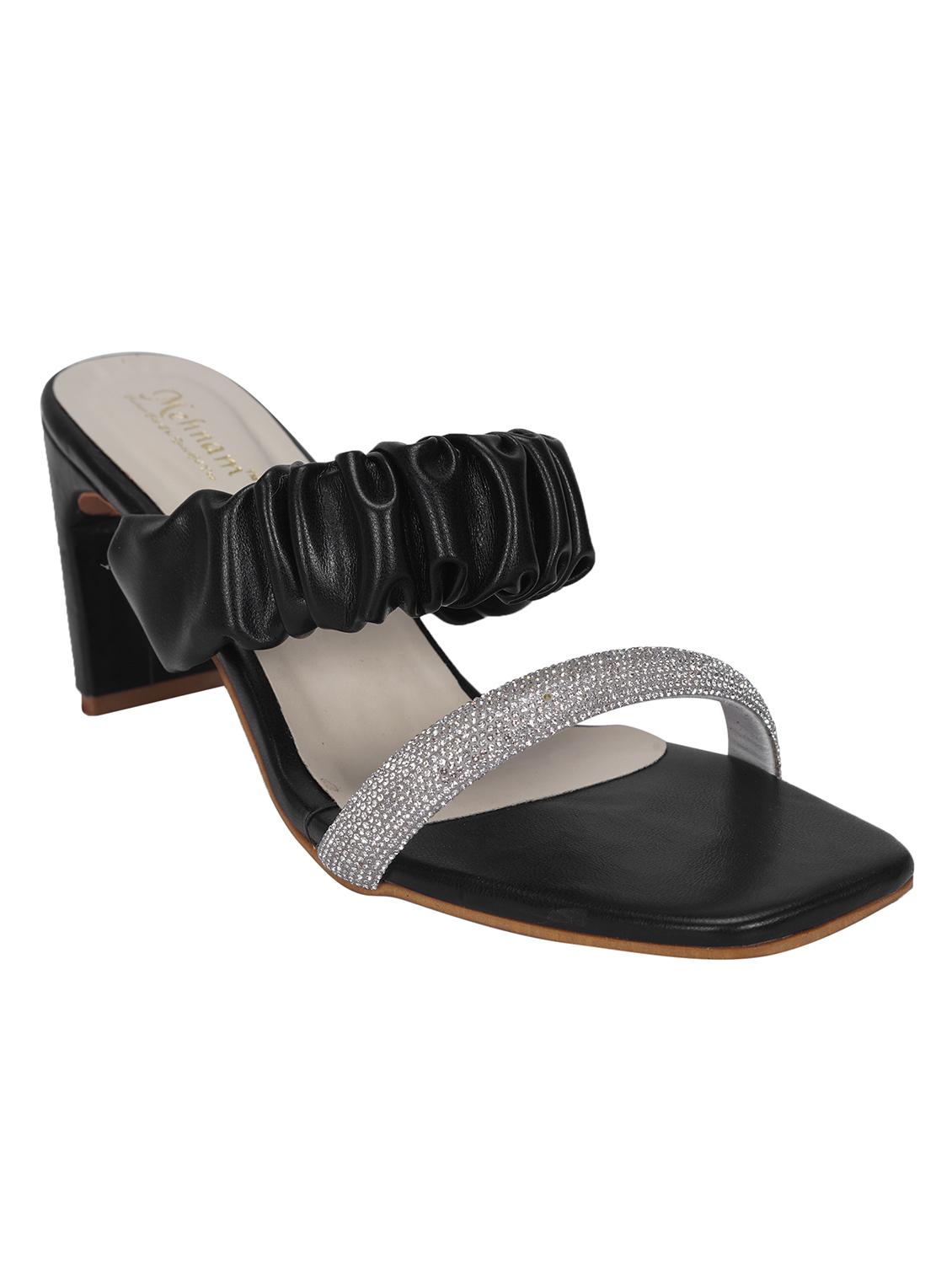 women black embellished heels sandal - 20225207 - Standard Image - 1
