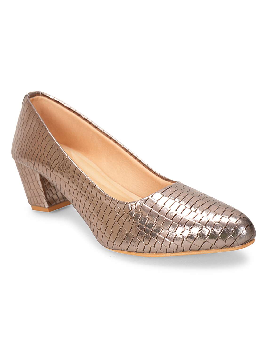 women light gold textured heel sandal - 20225214 -  Standard Image - 1