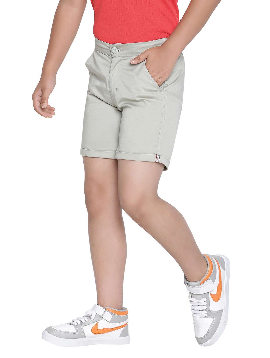 boys green cotton shorts  - 20225277 -  Standard Image - 1