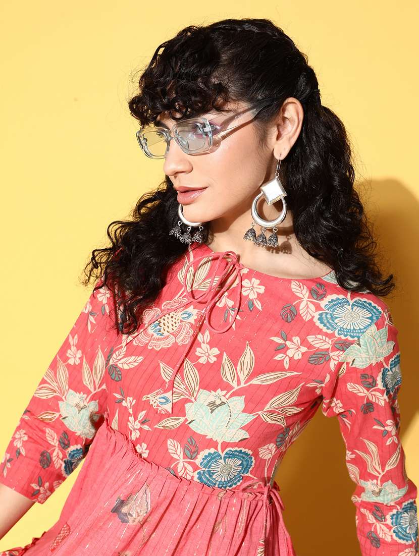 pink florals printed tiered dress - 20225508 -  Standard Image - 4