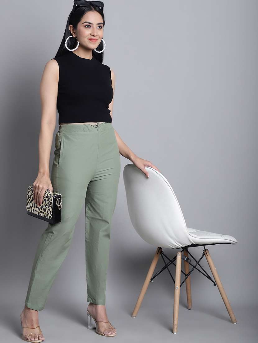 mid rise solid straight tapered pant - 20225556 -  Standard Image - 4