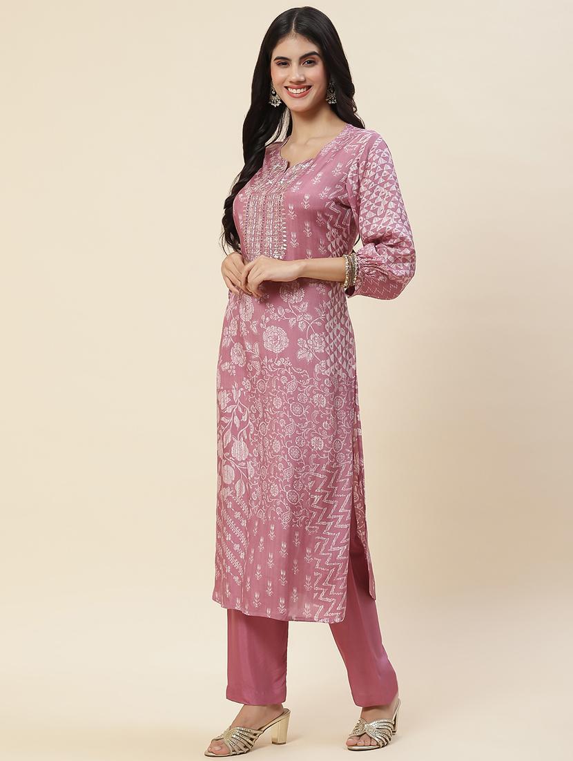 women pink kurta pant set - 20225582 - Standard Image - 1