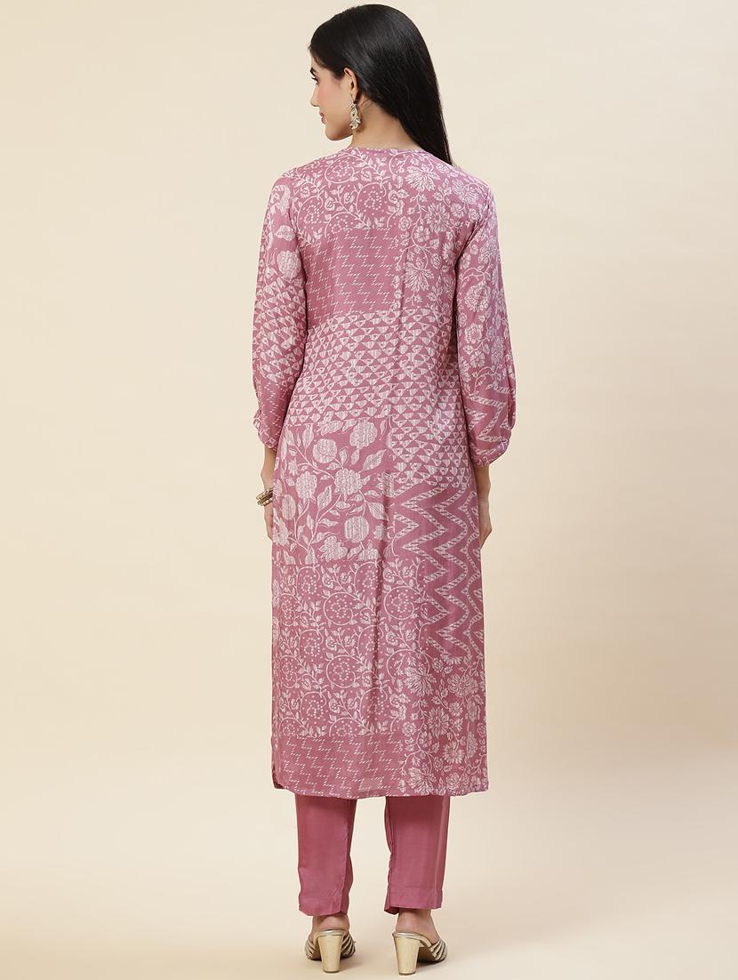 women pink kurta pant set - 20225582 - Standard Image - 4