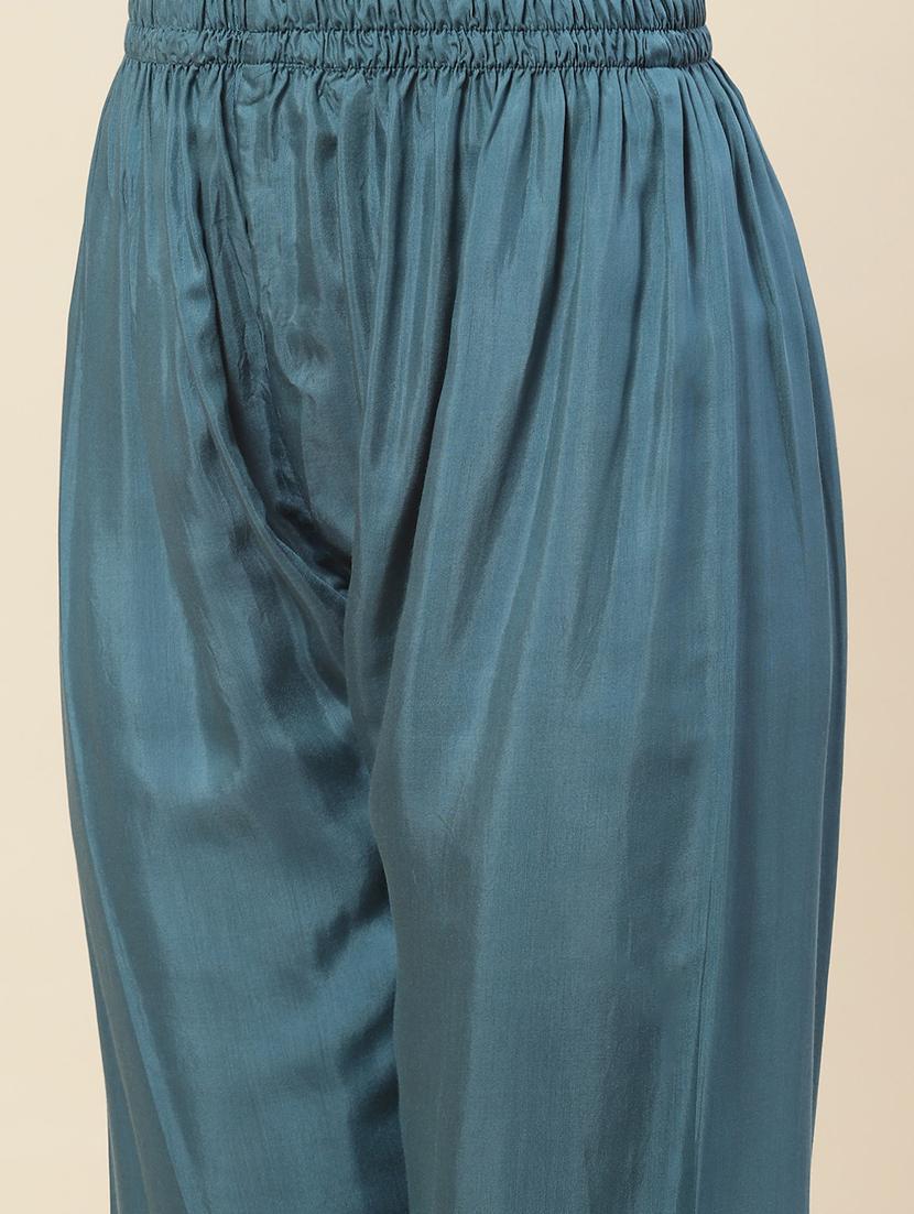 teal kurta pant set - 20225583 - Standard Image - 6