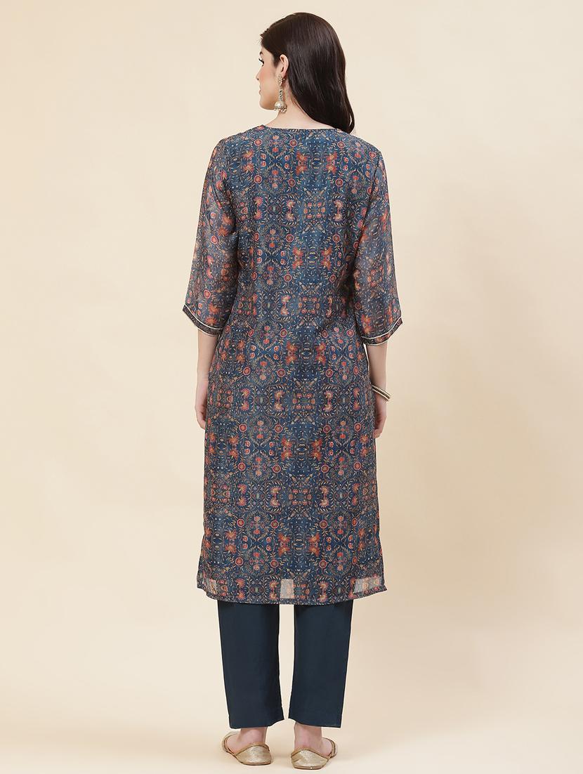 women floral printed kurta pant set - 20225603 - Standard Image - 4