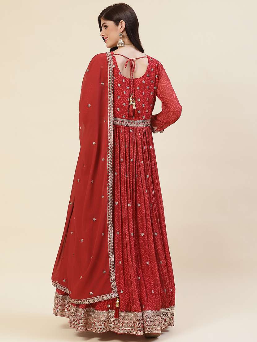 women red kurta dupatta set - 20225637 - Standard Image - 4