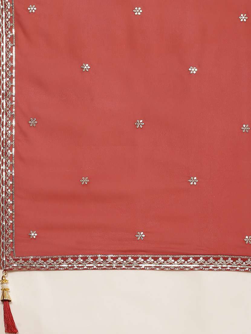 women red kurta dupatta set - 20225637 - Standard Image - 6