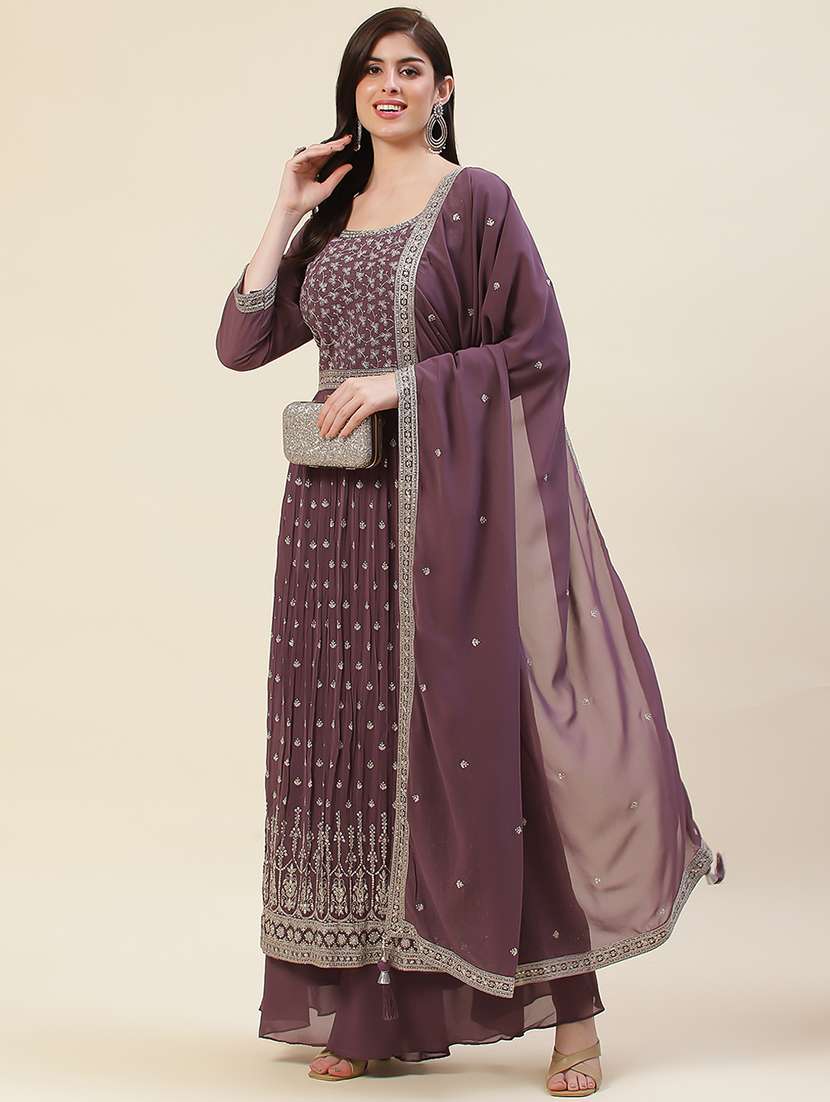 women embroidered kurta palazzo set with dupatta - 20225643 -  Standard Image - 1