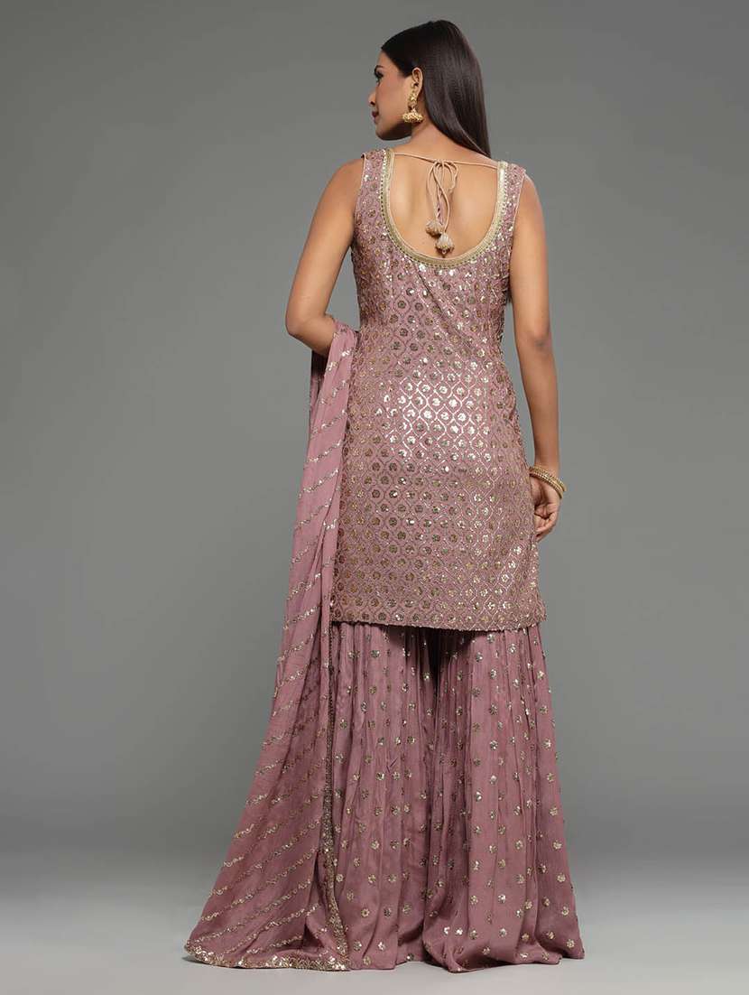 women embroidered kurta sharara set with dupatta - 20225675 -  Standard Image - 1