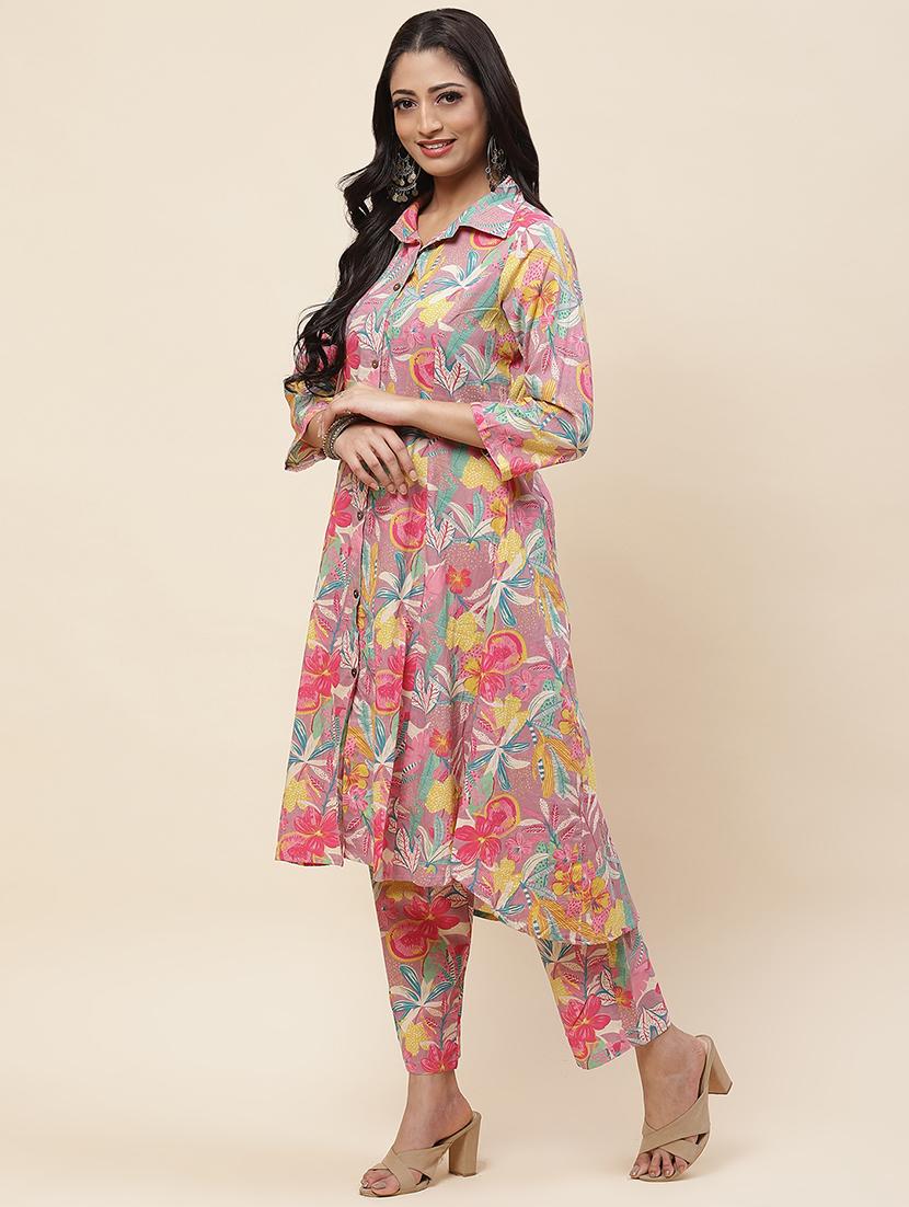 women floral printed kurta pant set - 20225692 - Standard Image - 1