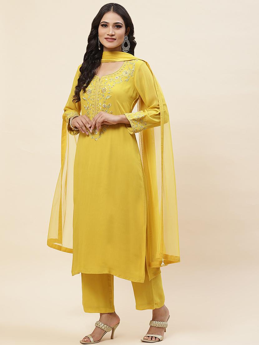 women embroidered kurta palazzo set with dupatta - 20225710 - Standard Image - 1