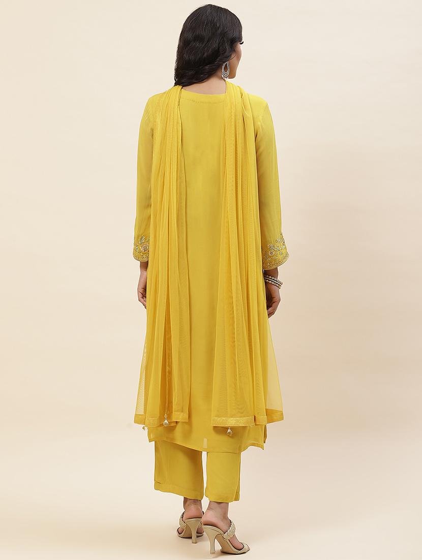 women embroidered kurta palazzo set with dupatta - 20225710 - Standard Image - 4