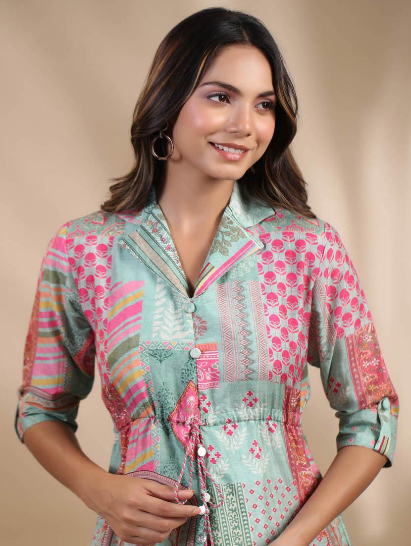 multi colored kurta pant set - 20225738 - Standard Image - 4