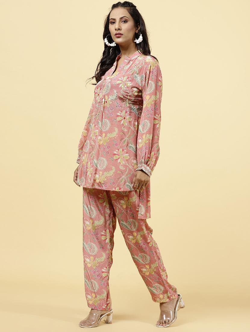 peach colored co ord set - 20225754 -  Standard Image - 1
